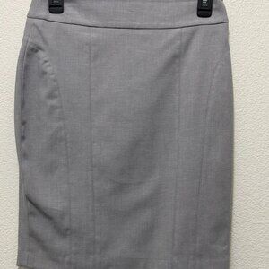 Express gray lined pencil skirt, back slit and zipper, size 4